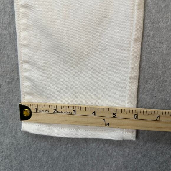 Old Navy Jeans SZ 14 Skinny Capri Mid Rise Callalily White Denim Stretch Button - Picture 10 of 10